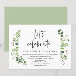Laten we vieren, Trouw Elopement Dinner Party Kaart