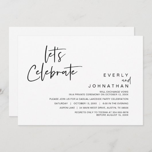 Laten we vieren, Trouwfeest Kaart (Voorkant / Achterkant)