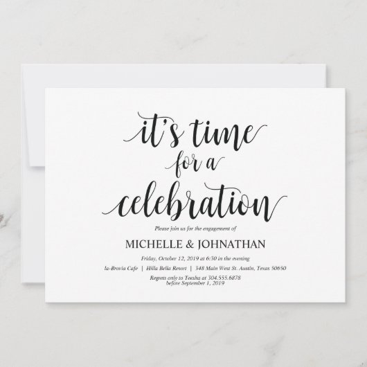 Laten we vieren, verlovingsfeest nodigt uit kaart (Voorkant)