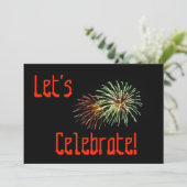 Laten we vieren: vuurwerk kaart (Staand voorkant)
