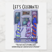 Laten we vieren wijn etiket (Enkel label)