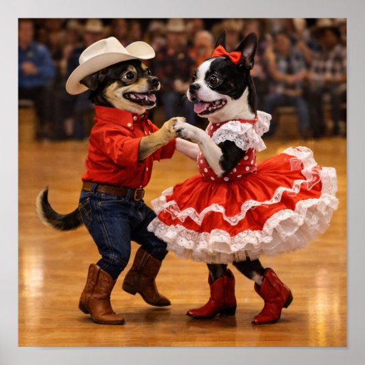 "Laten we vierkantig dansen!" Poster (Voorkant)