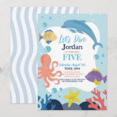 Laten we vijf 5e Oceaan Dolfijn Octopus Zee induik Kaart (Voorkant / Achterkant)