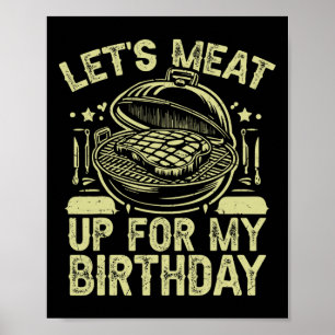 Laten we vlees voor mijn verjaardag BBQ party Poster