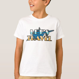 Laten we vliegveldontwerp reizen t-shirt