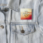 Laten we vlinder hebben vierkante button 5,1 cm (In situ)