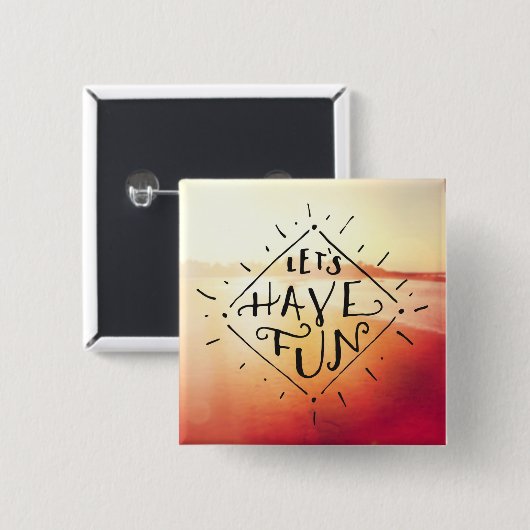 Laten we vlinder hebben vierkante button 5,1 cm (Voorkant /achterkant)