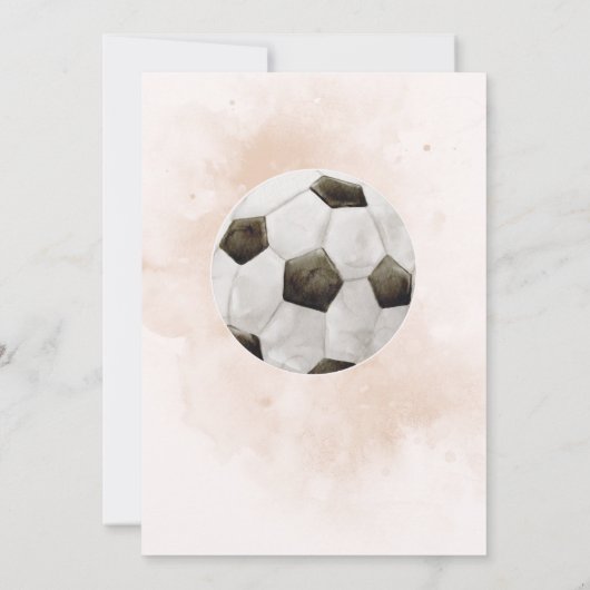 Laten we voetbal verjaardagsuitnodiging aftrappen kaart (Achterkant)