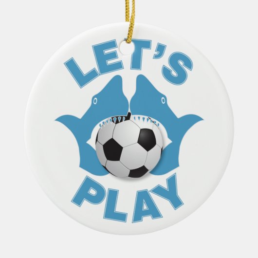 Laten we voetballen keramisch ornament (Voorkant)