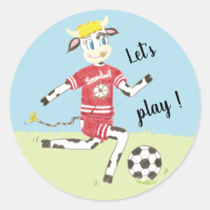 Laten we voetballen koe stickers