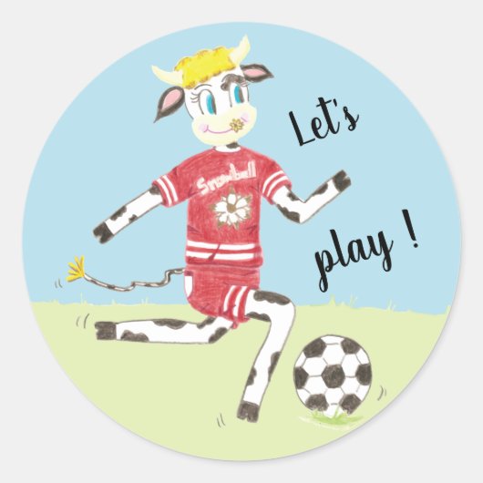 Laten we voetballen koe stickers (Voorkant)