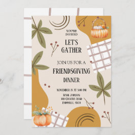 laten we vrienden thanksgiving potluck organiseren kaart