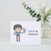 Laten we vrienden zijn! briefkaart (Staand voorkant)