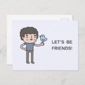 Laten we vrienden zijn! briefkaart (Voorkant / Achterkant)