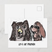Laten we vrienden zijn briefkaart (Voorkant / Achterkant)