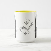 Laten we vrienden zijn, kattenliefde, kat en muis  mok (Midden)