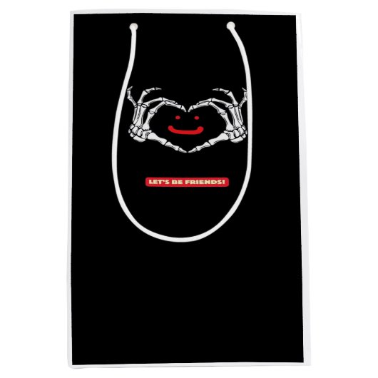 Laten we vrienden zijn! Klassiek skelet handen har Medium Cadeauzakje (Voorkant)