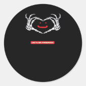 Laten we vrienden zijn! Klassiek skelet handen har Ronde Sticker (Voorkant)