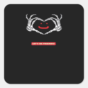 Laten we vrienden zijn! Klassiek skelet handen har Vierkante Sticker