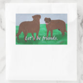Laten we vrienden zijn, twee bruine honden sticker (Tas)