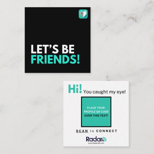 Laten we vrienden zijn vierkante visitekaartje (Voorkant / Achterkant)