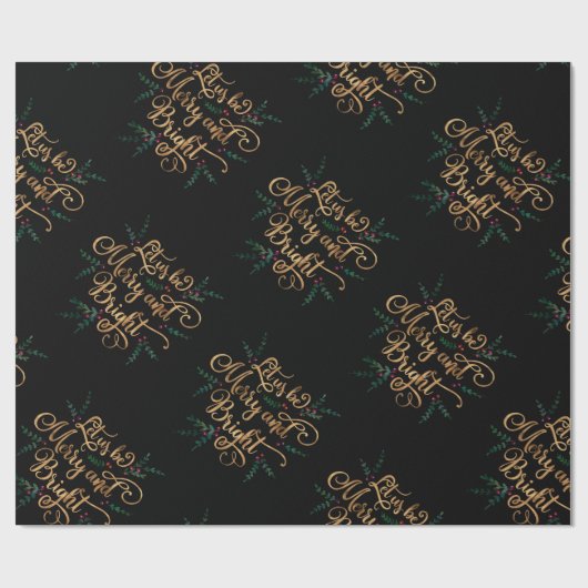 Laten we vrolijk en helder gouden folie typografie cadeaupapier (Vlak)