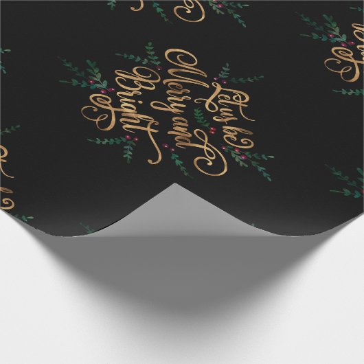 Laten we vrolijk en helder gouden folie typografie cadeaupapier (Hoek)