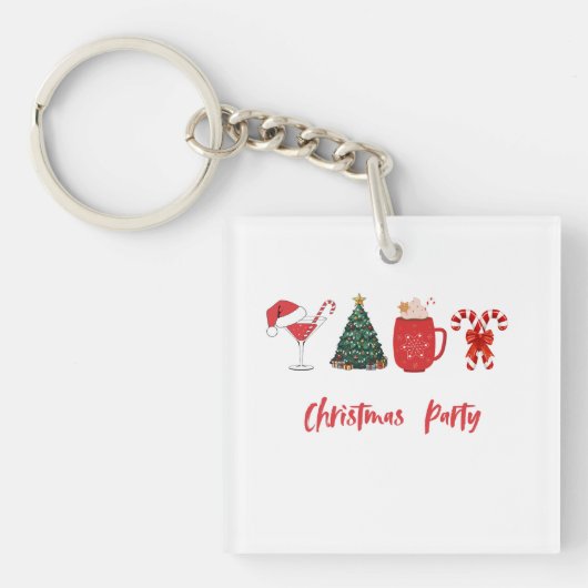 Laten we vrolijk zijn – Grappig Kerstfeest Sleutelhanger (voorkant)