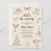 Laten we vrolijk zijn Hand getrokken kerst Vrijgez Kaart (Voorkant)