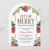 Laten we vrolijk zijn Kerstmis Bruids Douche uitno Kaart (Voorkant / Achterkant)