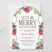 Laten we vrolijk zijn Kerstmis Bruids Douche uitno Kaart (Voorkant)