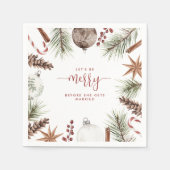 Laten we vrolijk zijn Rustic Kerstmis Bruidsdiner Servet (Voorkant)