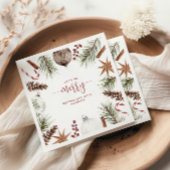 Laten we vrolijk zijn Rustieke Kerst Bruidsdouche Servet