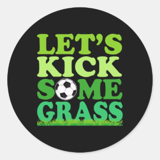Laten we wat Gr voetballer sportliefhebber trappen Ronde Sticker