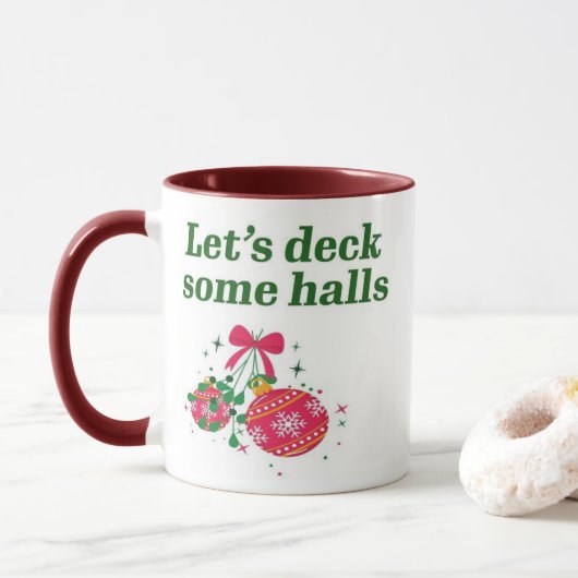 Laten we wat kerstzalen dekken mok (Met donut)