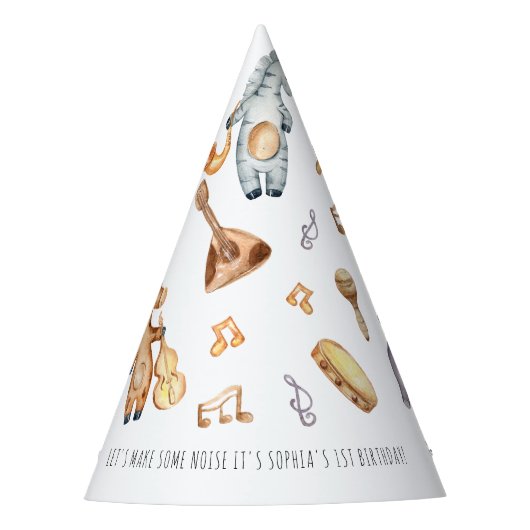 Laten we wat lawaai maken Afrikaanse dieren Kinder Feesthoedjes (Voorkant)