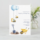 Laten we wat leuke bouwverjaardagsfeestje opgraven kaart (Staand voorkant)