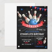 Laten we wat leuke bowlingverjaardag vieren kaart (Voorkant / Achterkant)