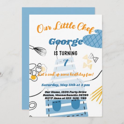 Laten we wat leuke jongensverjaardag koken kaart (Voorkant / Achterkant)