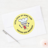 Laten we wat leuke kinder kookkunst maken Verjaard Ronde Sticker (Envelop)