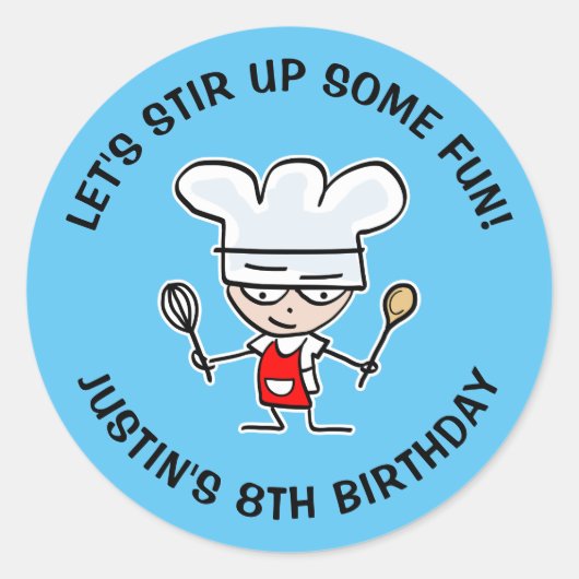 Laten we wat leuke kind's bake Verjaardag opstoken Ronde Sticker (Voorkant)