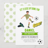 Laten we wat leuke Voetbal Verjaardag Uitnodiging (Voorkant / Achterkant)