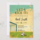 Laten we wat leuke Voetbal Verjaardag Uitnodiging  (Voorkant)