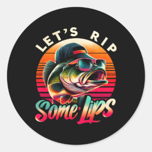 Laten we wat lippen scheuren B Vissen Grappige lie Ronde Sticker