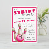 Laten we wat plezier maken! Bowling Birthday Party Kaart (Staand voorkant)