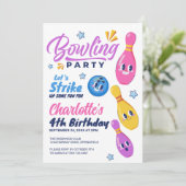 Laten we wat plezier maken! Bowling Birthday Party Kaart (Staand voorkant)