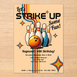 Laten we wat plezier maken met bowlen verjaardagsf acryl uitnodigingen