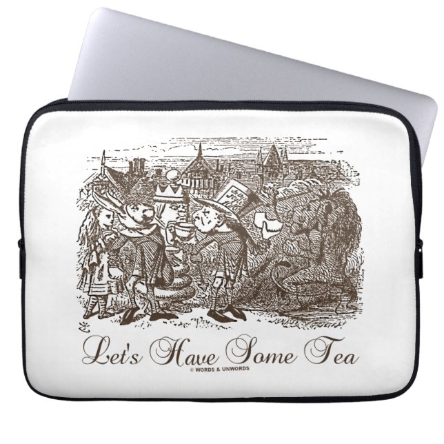 Laten we wat Tea Wonderland Alice Haigha Hatta heb Laptop Sleeve (Voorkant)