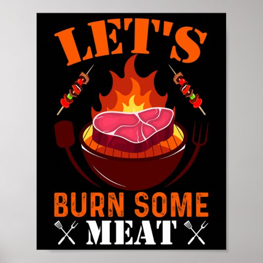 Laten we wat vlees verbranden poster (Voorkant)