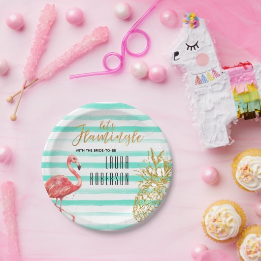 Laten we Waterverf Vrijgezellenfeest ananas laten  Papieren Bordje (Feest)